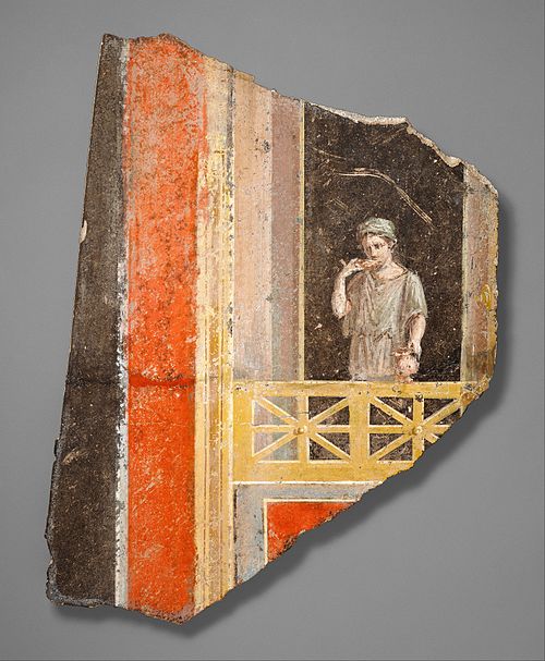 Wall Fragment with a Woman on a Balcony, , 