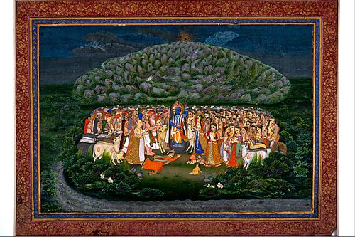 Krishna Lifting Mount Govardhan, , 