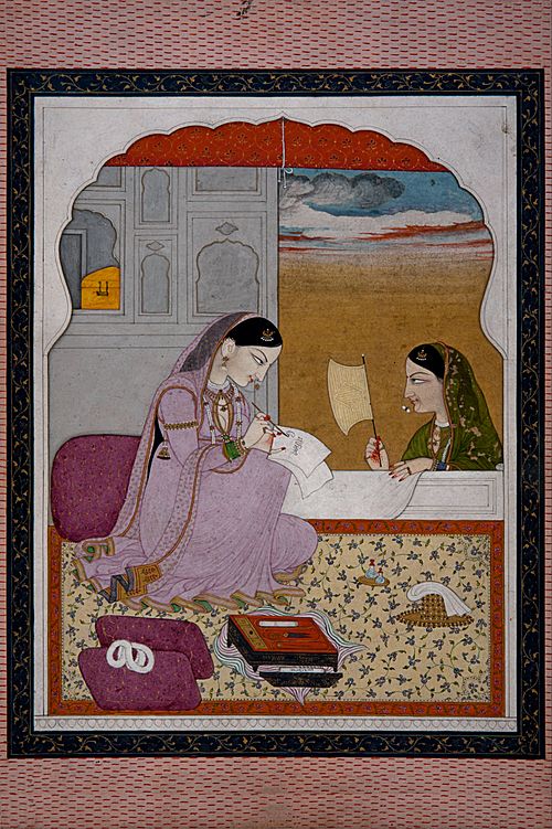 Lady writing a love letter, , 