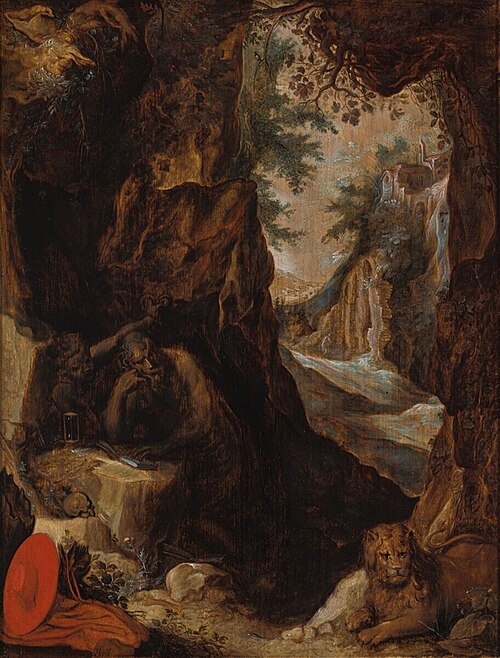 Saint Jerome in a Landscape with a Cave, 1606, 
