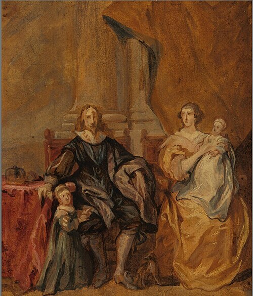 King Charles I of England with Henrietta Maria of France and Their Two Eldest Children, 1715, 