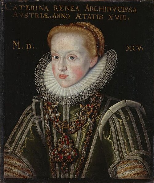 Portrait of Archduchess Catherine Renata of Austria at the age of 18, 1595, 
