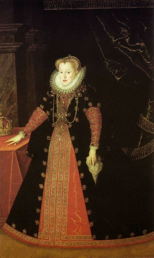 Portrait en pied d'Anne d'Autriche (1573-1598)., 1595, 