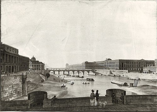 Blick von der Neuen Brücke auf Paris, 1800, 