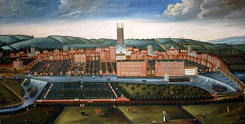 Perspective de la ville de Derby, 1725, 