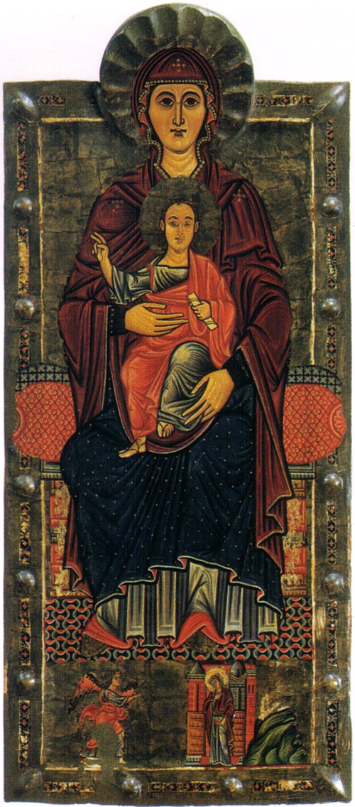 Virgin and Child enthroned; Annunciation, 1300, 