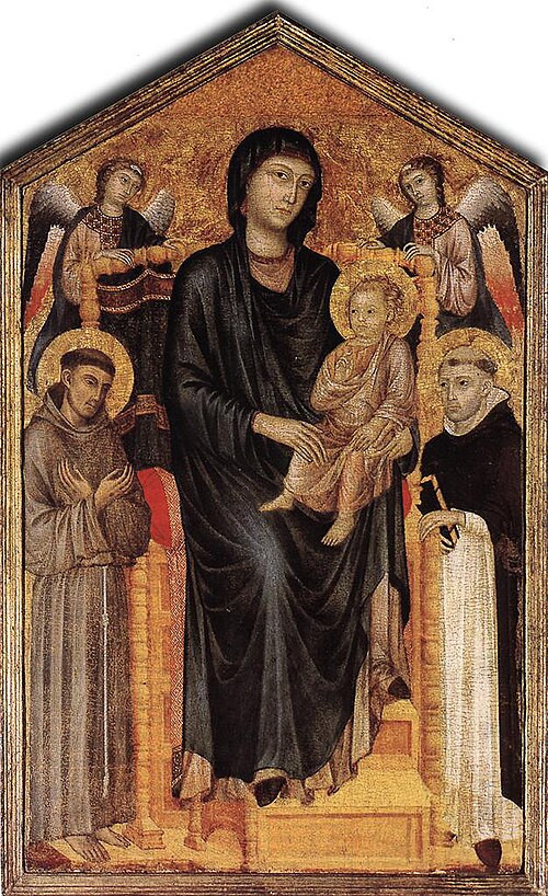 Maesta with Saints Francis and Dominic, 1290, 