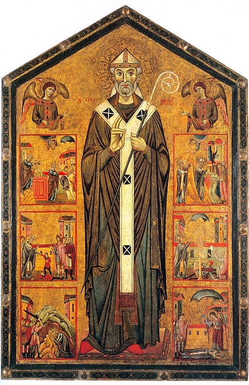 Saint Veranus between two angels and six stories of his life, 1270, 