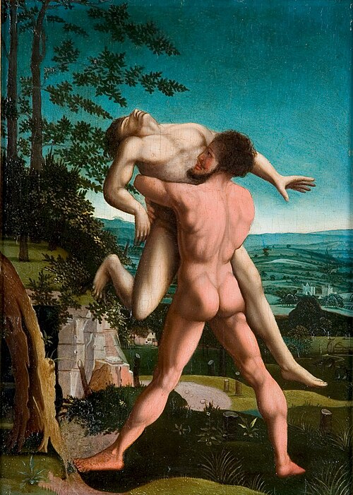 Hercules in gevecht met de reus Antaeus, 1524, 