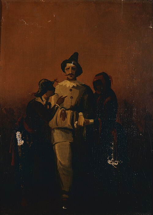 Clown et deux femmes travesties, 1846, 