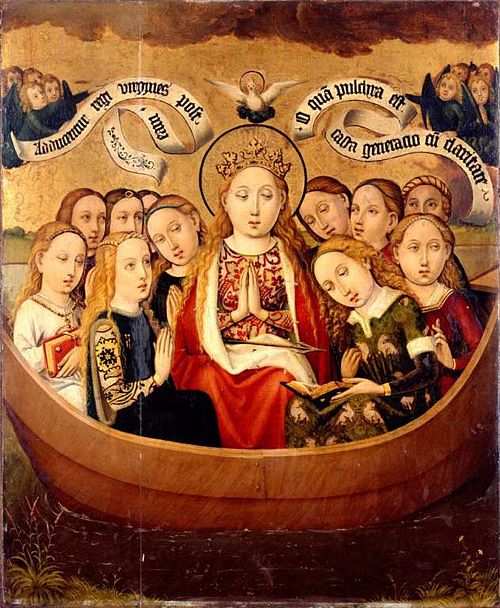 Saint Ursula and her companions in a boat, 1450, 
