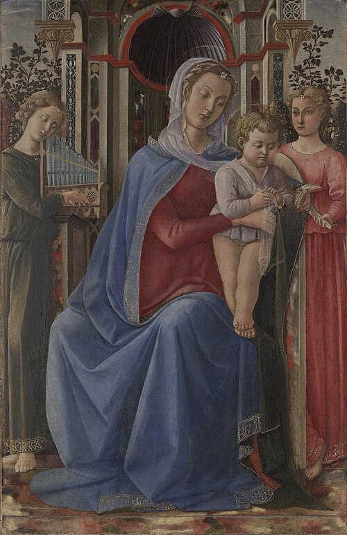 Virgin and Child with Two Angel, 1465, 