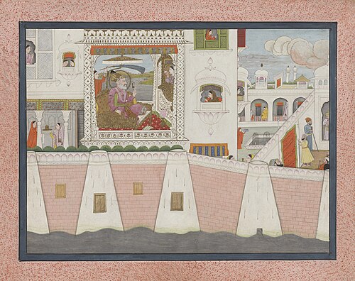 Palace Scene with Emperor Aurangzeb, 1737, 