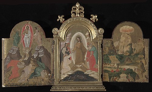 Descent of Christ into Limbo. Left wing: Transfiguration, Right wing: Seven Scenes from the History , 1565, 