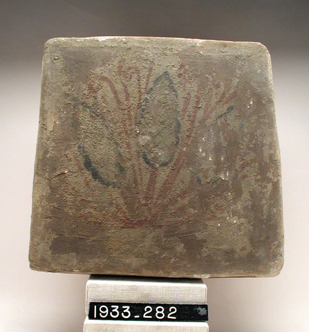 Painted Tile with Three Pods (?) with Sprigs and Pine Cones, Yale University Art Gallery, inv. 1933., 245, 
