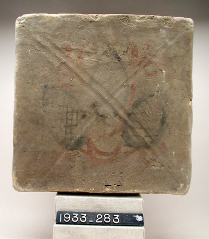 Painted Tile with Three Pine Cones, Yale University Art Gallery, inv. 1933.283, 245, 