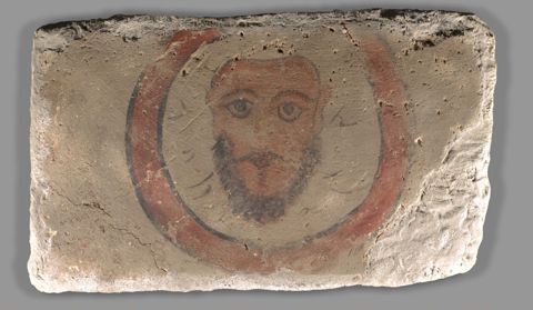 Painted Tile with Bald-Headed Silenus Inside Circle, Yale University Art Gallery, inv. 1933.290, 245, 
