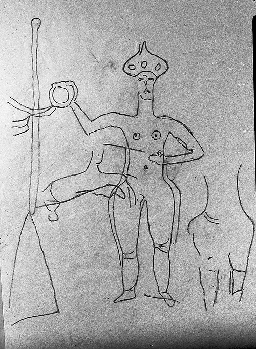 Graffito Figure of Frontal, Nude Goddess, Yale University Art Gallery, inv. 1931.600, , 