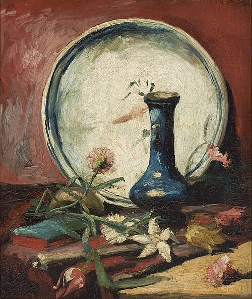 Nature Morte au Plat et aux Fleurs, 1884, 