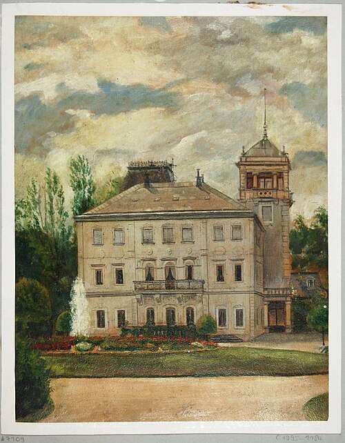 Die Königliche Villa in Strehlen (Dresden-Strehlen), um 1880 auf ehemaligem Gelände des Forsthauses , 1890, 