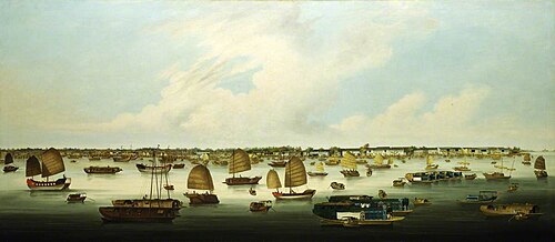 Shipping in the Pearl River off Honam Island, Canton, 1850, 