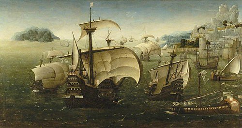 Portuguese Carracks off a Rocky Coast, 1540, 