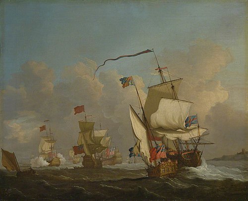 A royal yacht with a fleet getting under way in a breeze, 1720, 