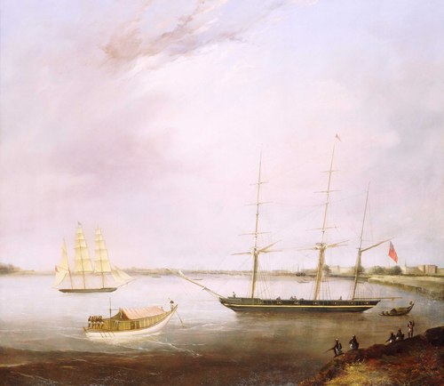 The 'Streatham' and the opium clipper 'Red Rover', 1850, 