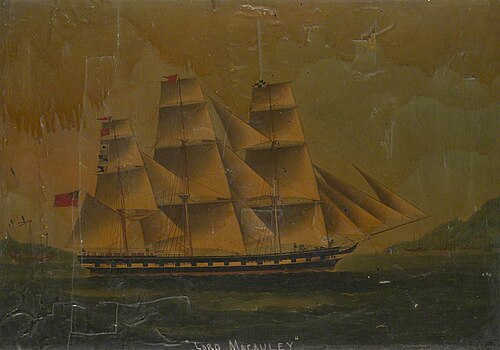 The barque Lord Macaulay, 1850, 
