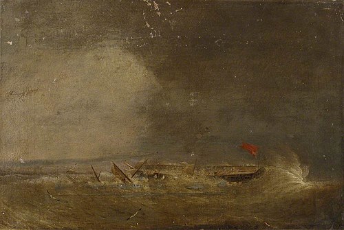 A ship driven onto shore, 1845, 