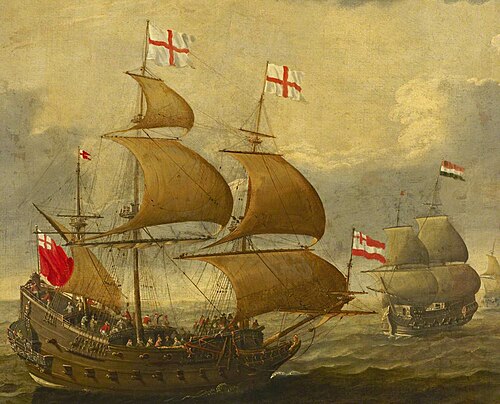 An English and Dutch ship approaching each other, 1655, 