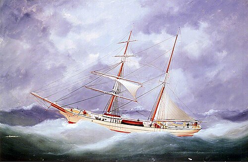 The brigantine 'Fannie C', 1850, 