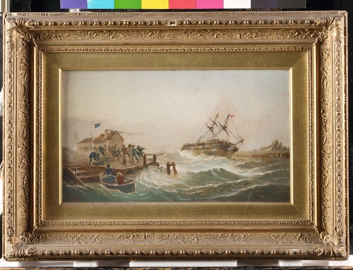 A Danish brig driven ashore, 1870, 