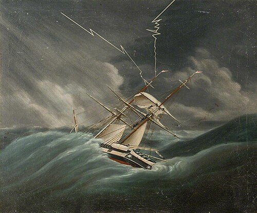 The Honorable East India Company's brig in a breeze, 1830, 
