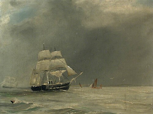 A steam paddle frigate, 1850, 