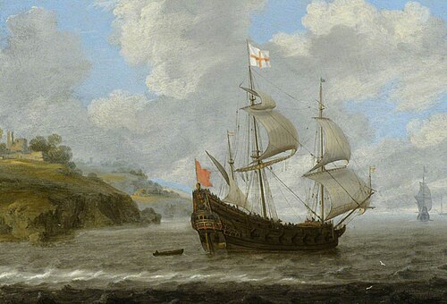 An English Ship Leaving the Coast, 1657, 