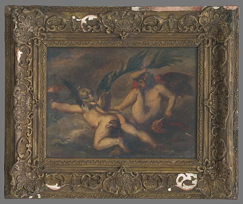Dvaja amoreti zápasia o palmu víťazstva, 1874, 