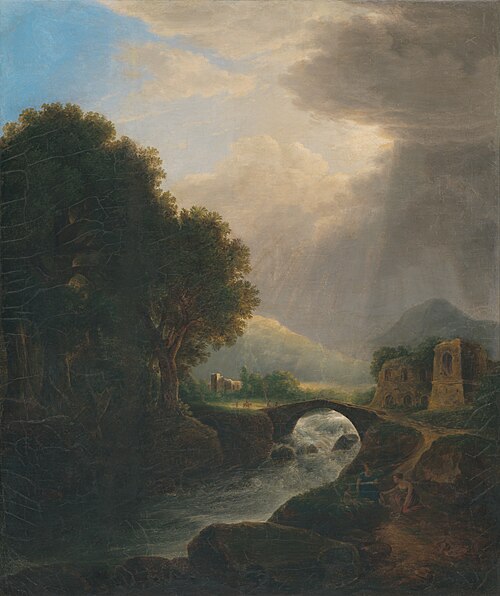 Romantická krajina s mostom, 1830, 