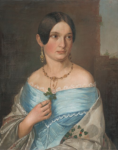 Portrét dámy s ružou, 1830, 