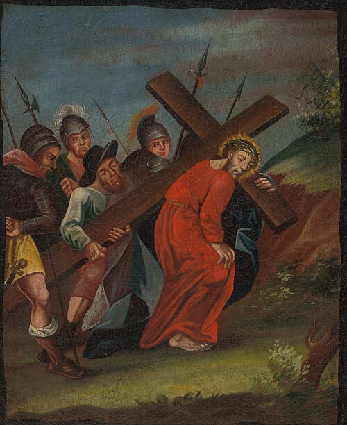 Šimon Cyrenejský (5. zastavenie Krížovej cesty), 1840, 