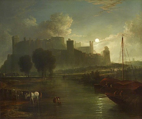 View of Windsor Castle by Moonlight, 1800, 