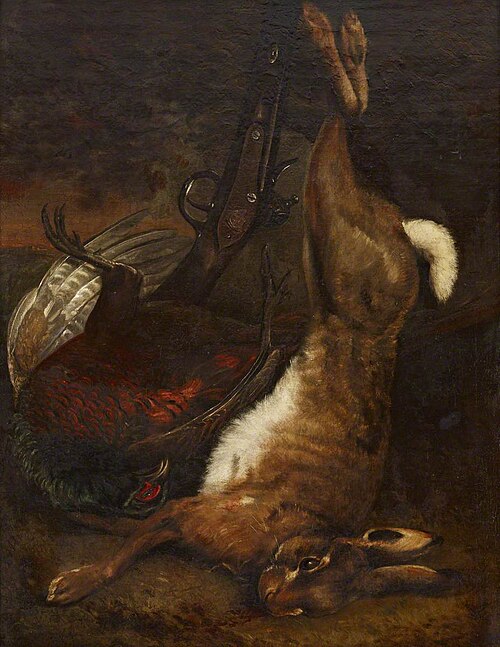 Still Life of Dead Hare, Gun and Pheasant, 1849, 