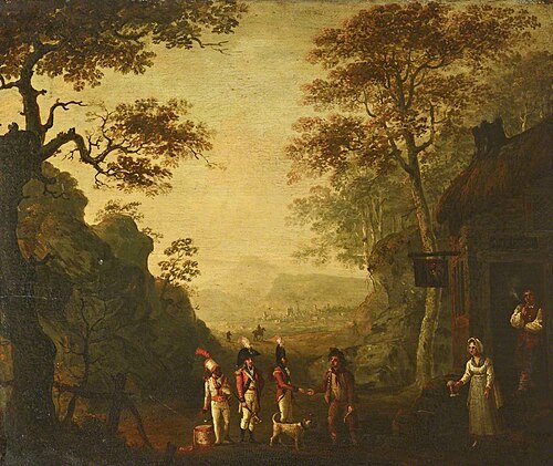 Recruiting Scene in a Landscape Setting, 1749, 
