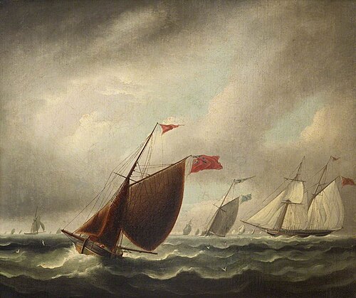 A Frigate and a Schooner off The Needles, 1799, 