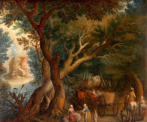 Scene of Travellers on the Road in a Wood, 1649, 