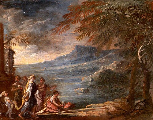 Moses found in the  Bullrushes, 1700, 