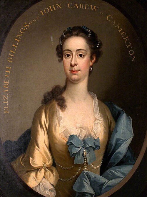 Elizabeth Billings, Mrs John Carew of Camerton, 1749, 