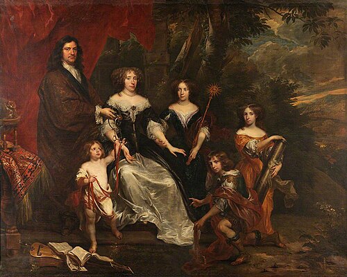 A Family Group with Children with Emblems of the Cardinal Virtues, 1665, 