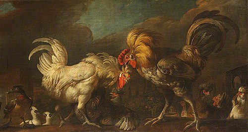 Two Cocks Fighting, 1675, 