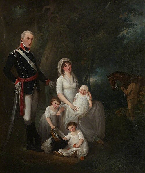 Lieutenant John Cave of the Bristol Troop of Gentlemen and Yeomanry Cavalry and his Family, 1800, 